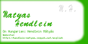 matyas hendlein business card